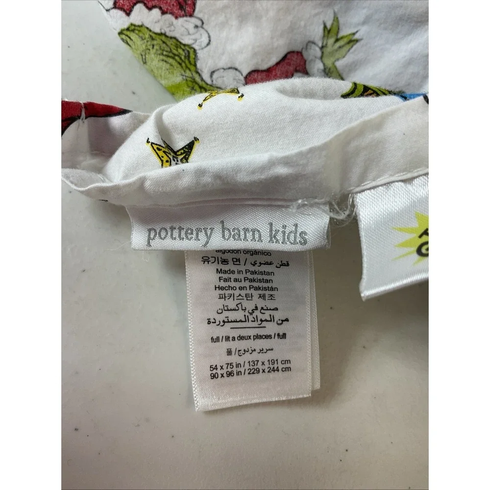 Pottery‎ Barn Kids FULL Bed Sheets The Grinch Who Stole Christmas full/flat